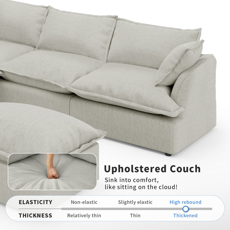 Hokku Designs Modular Sectional Couch Down Filled Sofa
